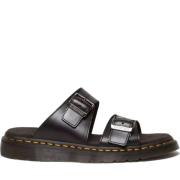 Zwarte Leren Aniline Pantoffels Dr. Martens , Black , Heren