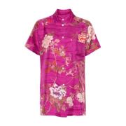 Fuchsia Zijde Satijn Mix Print Shirt Pierre-Louis Mascia , Multicolor ...