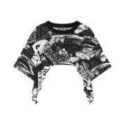 Patchwork Print Crop Top Versace Jeans Couture , Multicolor , Dames