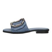 Blauwe Denim Slippers Stijlvol Model Noa Harmon , Blue , Dames