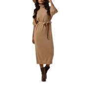 Maxi Jurk Beige Abito Dk0027 Ottod'Ame , Beige , Dames