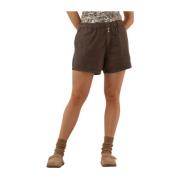 Pique Geweven Shorts Bruin 10Days , Brown , Dames