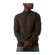 Heren Mock Neck Techno Gebreide Trui Dstrezzed , Green , Heren