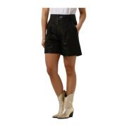 Leren shorts voor vrouwen My Essential Wardrobe , Black , Dames