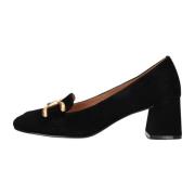 Zwarte Suède Pump met Gouden Detail Bibi Lou , Black , Dames