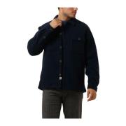 Gekookt Wol Overshirt Anerkjendt , Blue , Heren