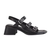 Ines Zwarte Leren Sandalen Vagabond Shoemakers , Black , Dames