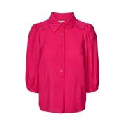 Roze Tunis Shirt met Delicate Details Lollys Laundry , Pink , Dames