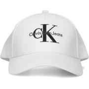 Monogram Trucker Cap Wit Calvin Klein , White , Dames