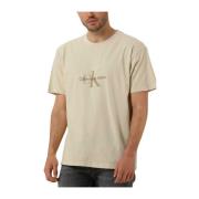 Heren Polo & T-shirts Mineral Dye Tee Calvin Klein , Beige , Heren