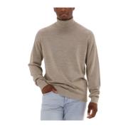 Merino Coolmax Gebreide Rolhals Sweater Selected Homme , Beige , Heren