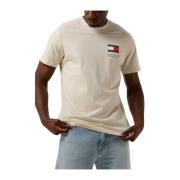 Heren Polo & T-shirts Slim Essential Flag Tee Tommy Jeans , Beige , He...