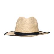 Strand Zomer Stro Fedora Hoed Tommy Hilfiger , Beige , Dames