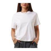 Witte Boxy Tee voor Vrouwen Selected Femme , White , Dames