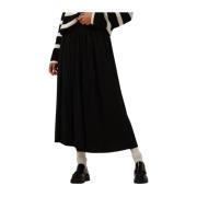 Zwarte Midi Plisse Rok Selected Femme , Black , Dames