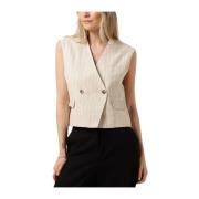 Stijlvolle Waistcoat voor Vrouwen Moss Copenhagen , Beige , Dames