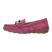 Roze Suède Loafers met Gouden Detail Gabor , Pink , Dames