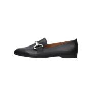 Zwarte Loafers met Zilveren Horsebit Detail Gabor , Black , Dames