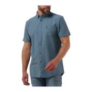 Korte Mouw Katoenen Slub Shirt Lyle & Scott , Blue , Heren