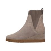 Taupe Suède Sleehak Enkellaarzen Unisa , Beige , Dames