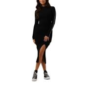 Zwarte Taping Sweater Midi Jurk Tommy Jeans , Black , Dames