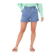 Blauwe High Waist Denim Shorts Object , Blue , Dames