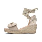 Taupe Suede Bow Espadrilles Fred De La Bretoniere , Beige , Dames