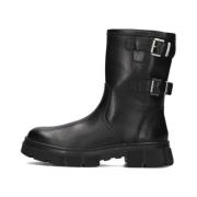 Meisjes Biker boots Diyona Buckle Bullboxer , Black , Dames