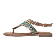 Taupe Kralen Sandalen Lazamani , Multicolor , Dames