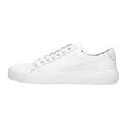 Witte Leren Lage Sneakers Blackstone , White , Heren