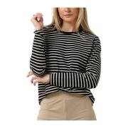 Gestreepte Sweater Trendy Stijl Penn&Ink N.Y , Black , Dames