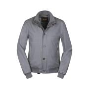 Ultra-fine Flannel Silk Bomber Jas Moorer , Gray , Heren