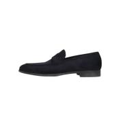 Donkerblauwe Suède Loafer Klassieke Stijl Magnanni , Blue , Heren