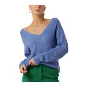 Dames Truien vesten Mieke V-neck Knit Pullover Minus , Blue , Dames