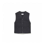 Zwarte 4 Pocket Gilet Vest Lemaire , Black , Heren