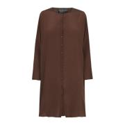 Pruim Zijden Lange Mouw Shirt Cortana , Brown , Dames