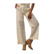 Wijde Ecru Broek Sheilall Stijl Lollys Laundry , Beige , Dames