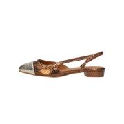 Bronze Slingback Ballerina Toral , Brown , Dames