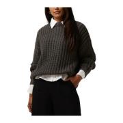 Ava Knit Pullover Sweater My Essential Wardrobe , Gray , Dames