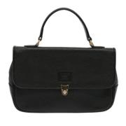 Pre-owned Leather handbags Burberry Vintage , Black , Dames