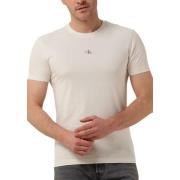 Heren Polo T-shirt Micro Monologo Tee Calvin Klein , White , Heren