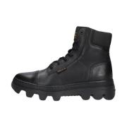 Zwarte Leren Hoge Veterschoenen G-star , Black , Dames