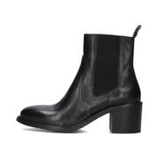 Zwarte Leren Enkellaarsjes Celine 1-A Goosecraft , Black , Dames