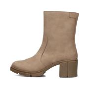 Taupe Nubuck Enkellaarsjes Romy Heel Tango , Beige , Dames