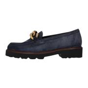 Klassieke Loafers met Gouden Kettingdetail Gabor , Blue , Dames