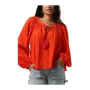 Oranje Ballonmouw Blouse Scotch & Soda , Orange , Dames