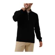 Heren Gebreide Half Zip Trui Selected Homme , Black , Heren