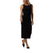 Elegante Zwarte Maxi Jurk Moss Copenhagen , Black , Dames