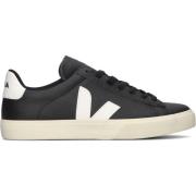 Zwarte Leren Sneakers met Witte Details Veja , Black , Heren