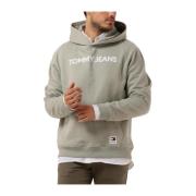 Groene Classics Hoodie voor Heren Tommy Jeans , Green , Heren